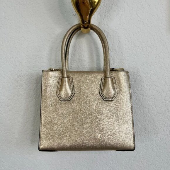 Michael Kors Mercer Leather Tote in Metallic Gold - Picture 8 of 14